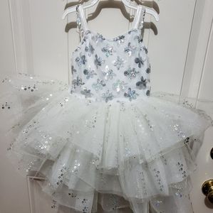 White Sequin Ballet Dance Costume Leotard and Tutu